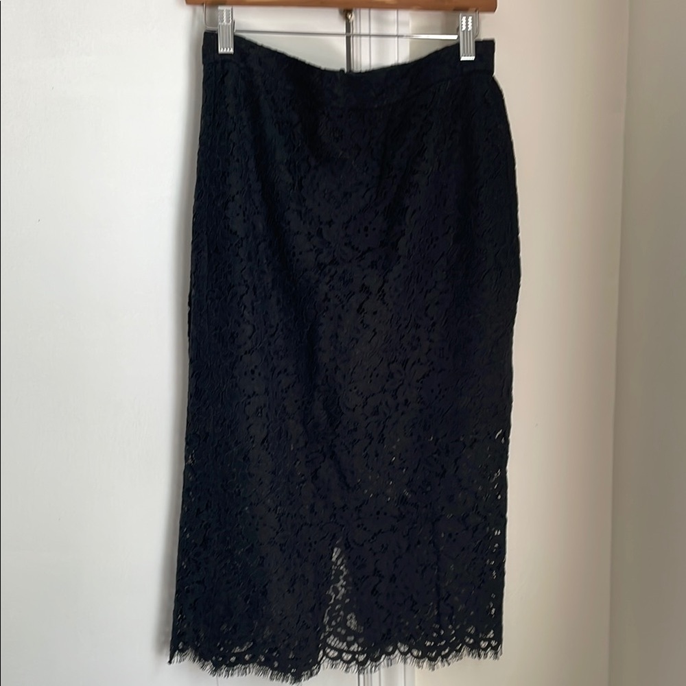 J. Crew Black Midi Pencil Skirt with Slit